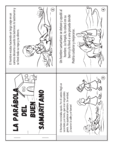 Libro bíblico el buen samaritano.